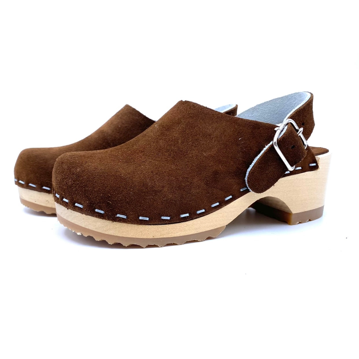 Studio Lily Clogs | Tobacco Premium Italian Suede