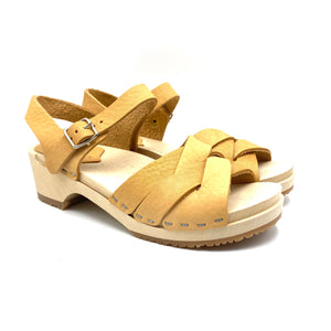 Louise Low-heel Clog Sandals | Veggie Tan Leather