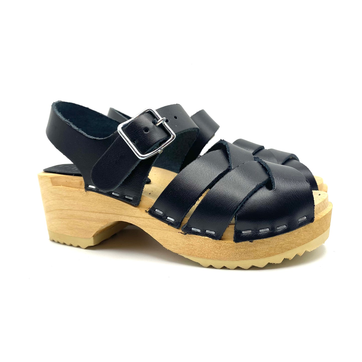 Studio Lulu Kids Clog Sandals | Black Leather