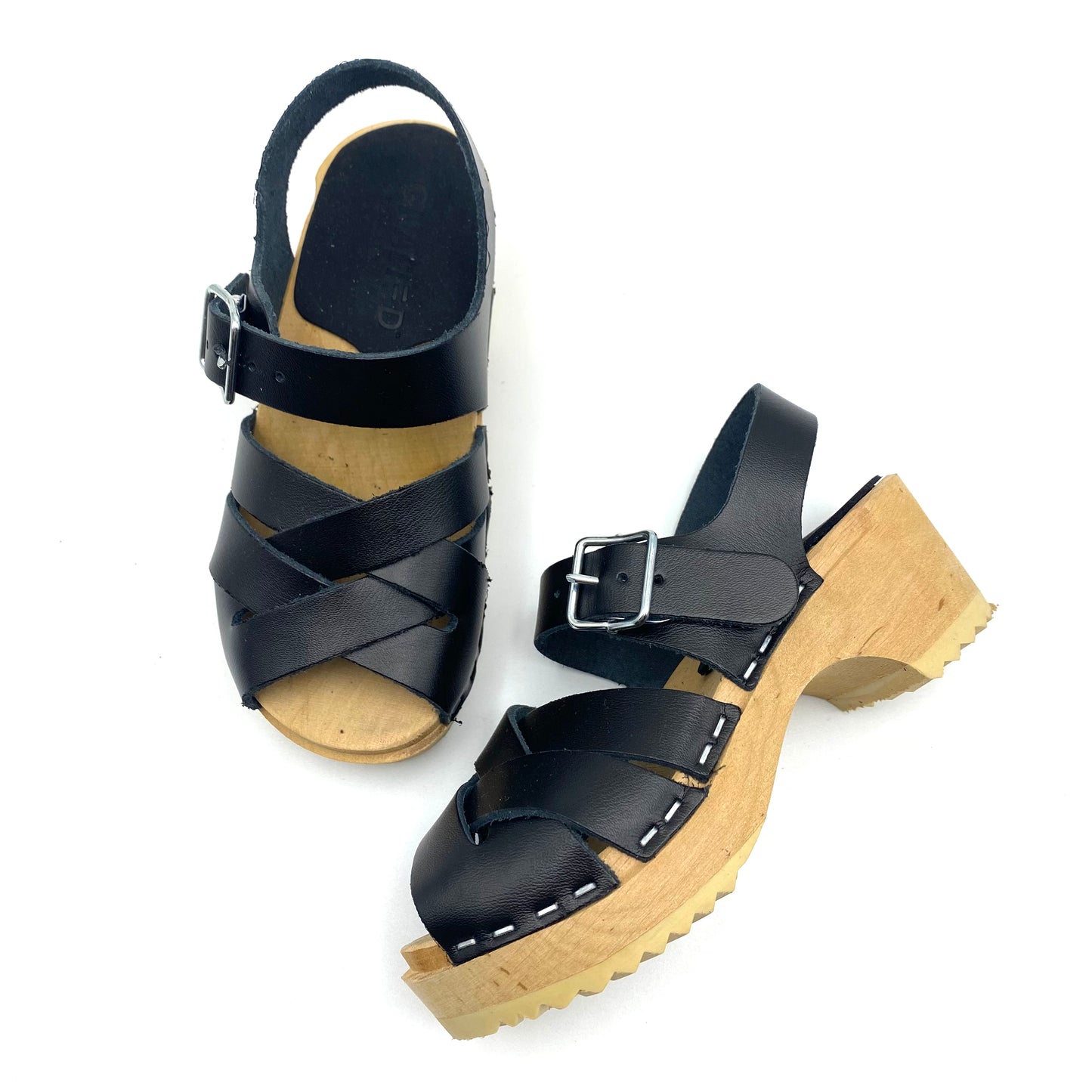 Studio Lulu Kids Clog Sandals | Black Leather