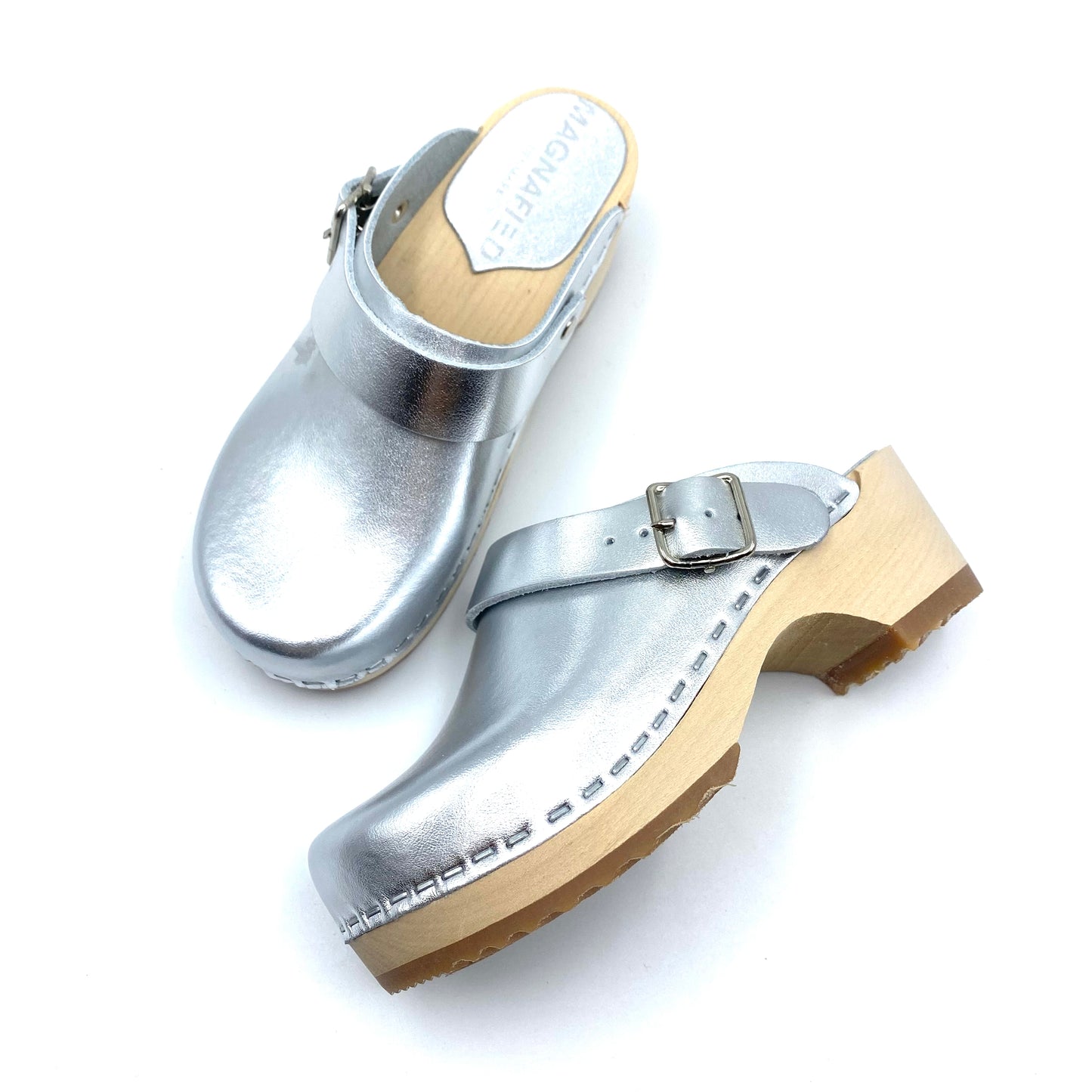 Studio Lily Clogs | Shiny Silver