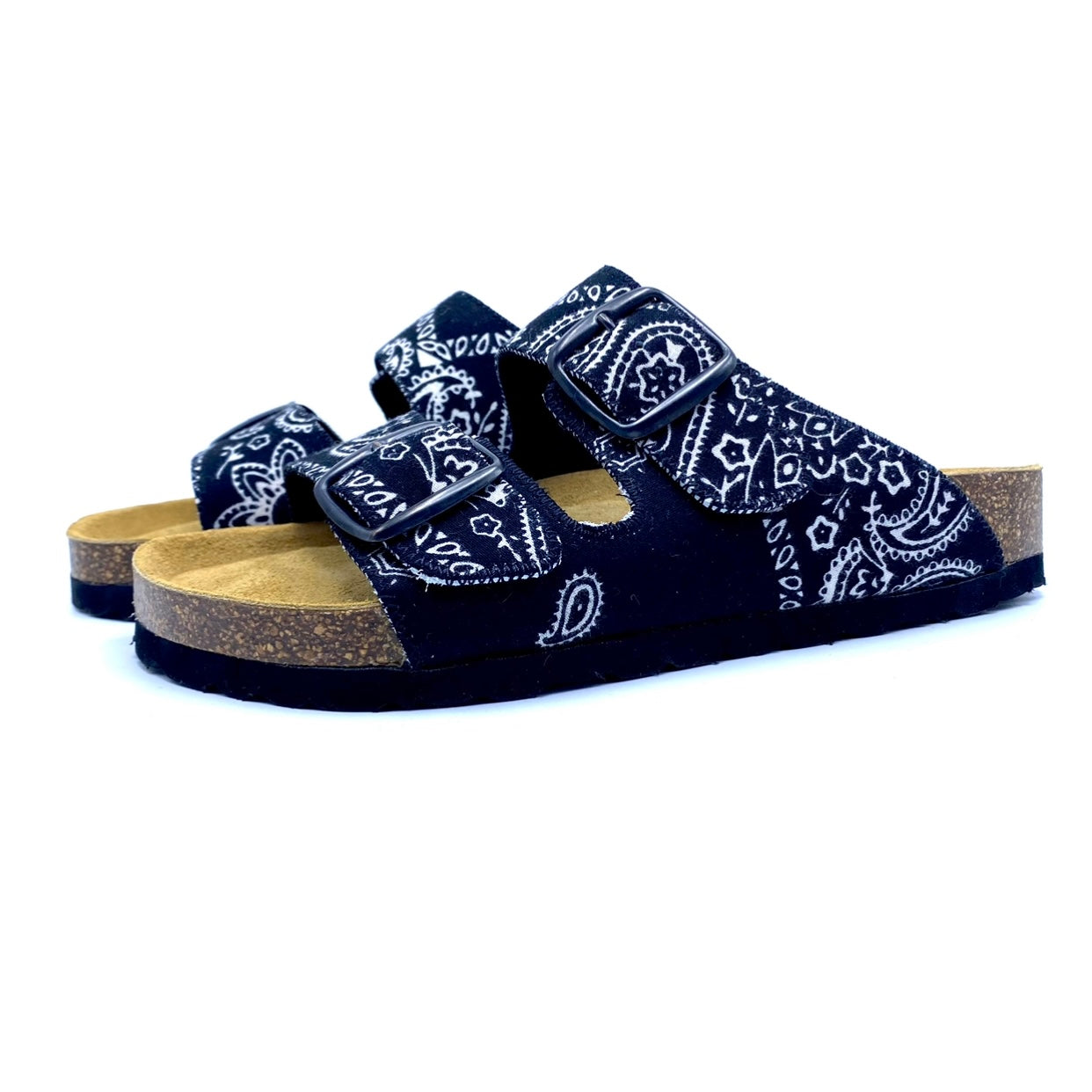 Studio Thora 2-buckle Sandals | Black Bandana EU37/US7