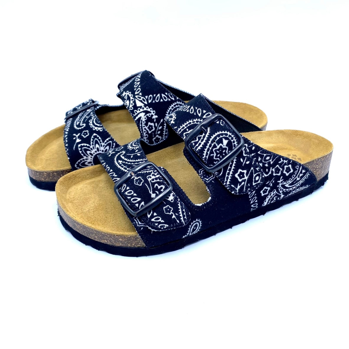 Studio Thora 2-buckle Sandals | Black Bandana EU37/US7