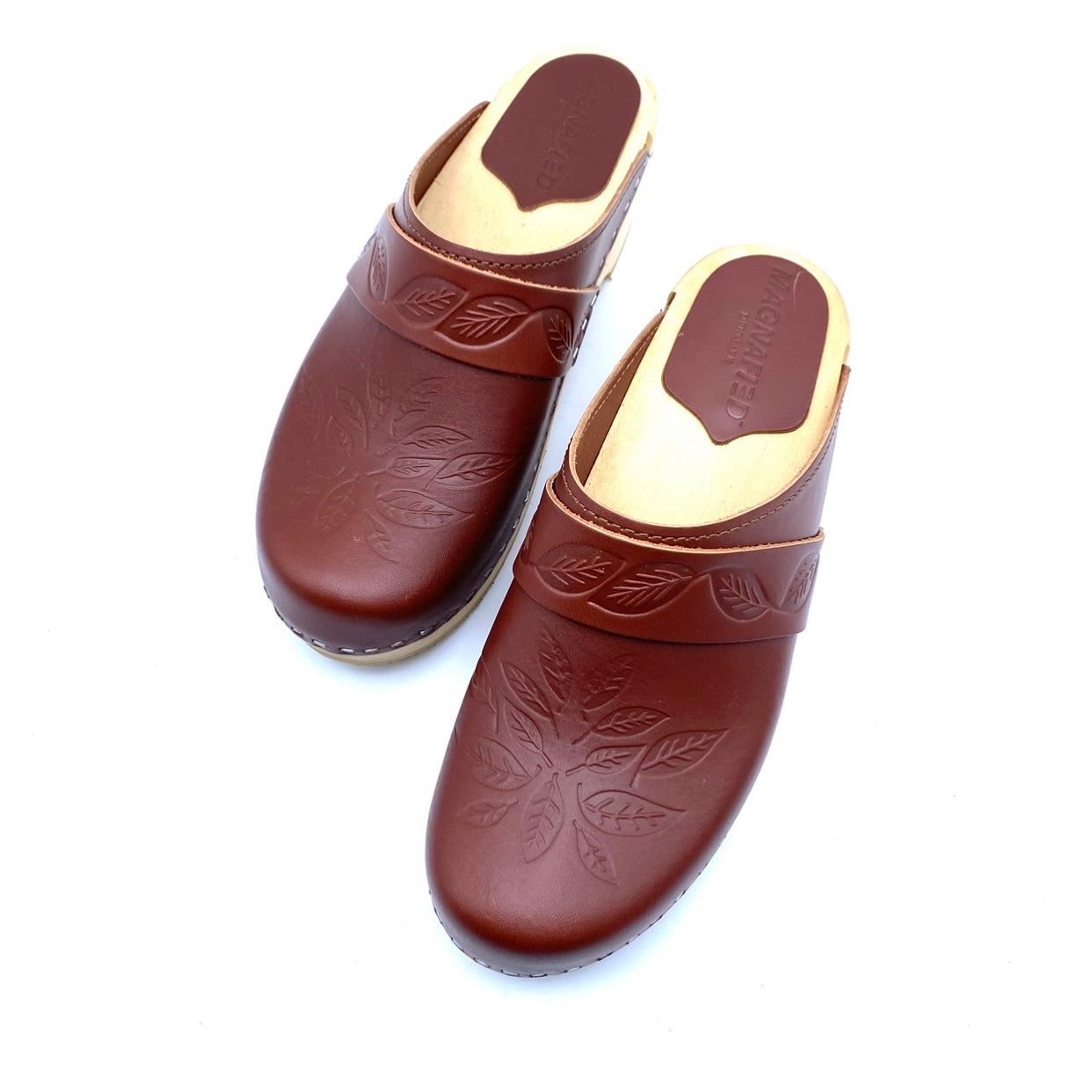 Studio Freja Clogs | Cognac Leaves EU39/US9