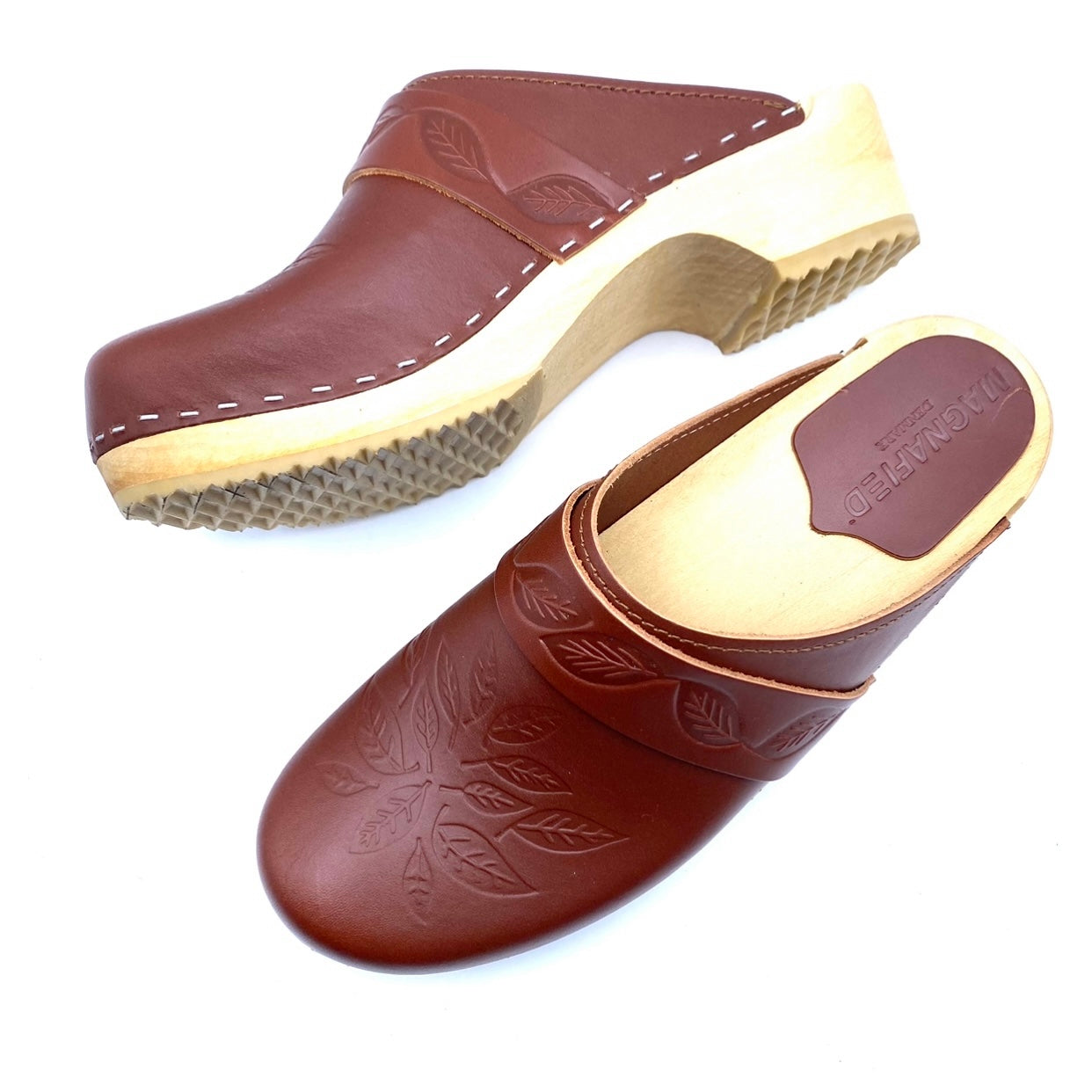 Studio Freja Clogs | Cognac Leaves EU39/US9