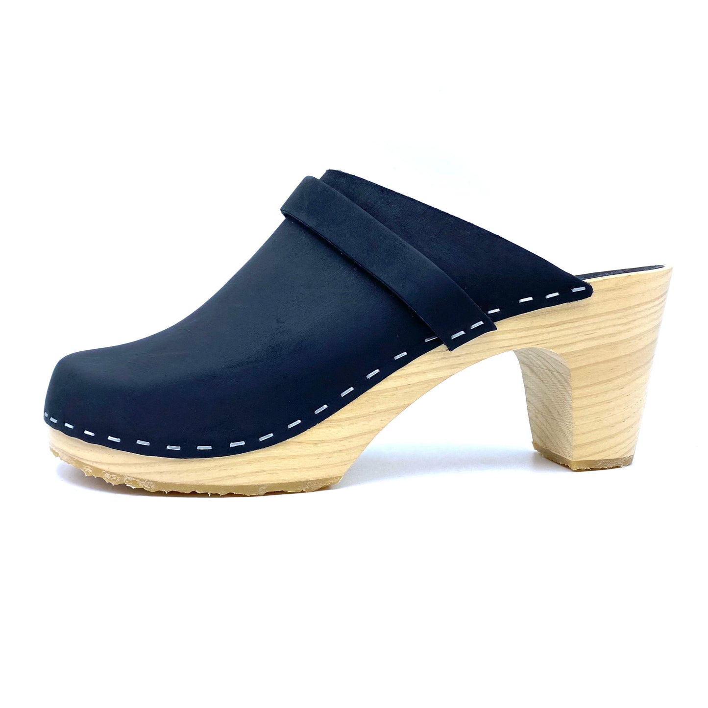 Studio Maj High-heel Clogs | Premium Nubuck Black