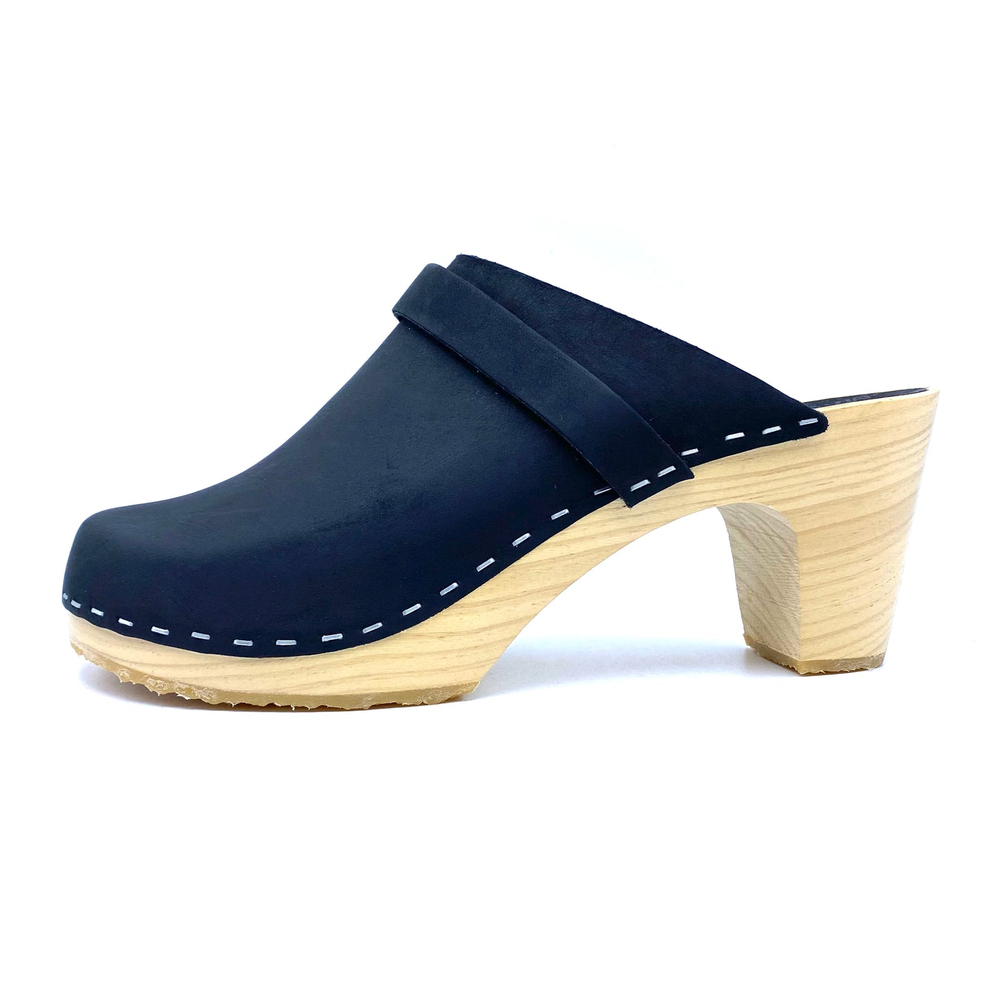 Studio Maj High-heel Clogs | Premium Nubuck Black