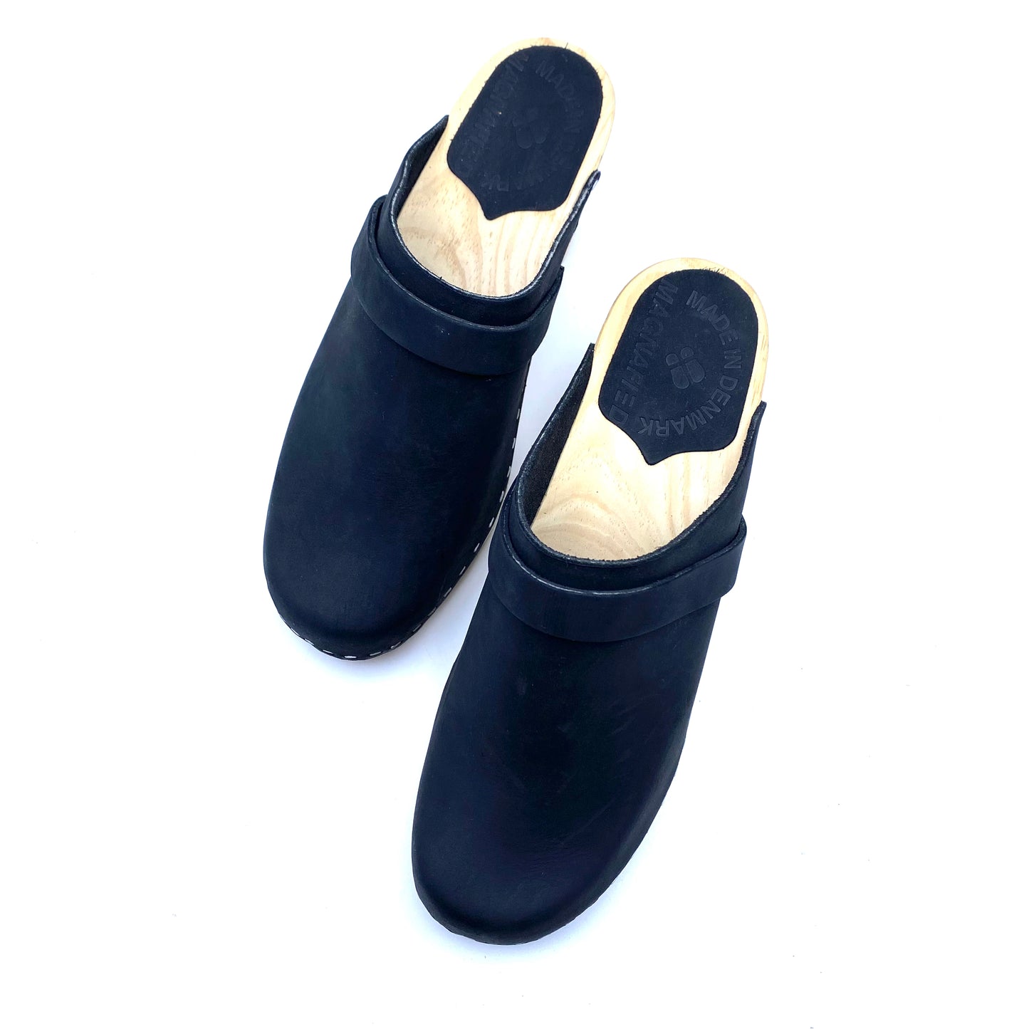 Studio Maj High-heel Clogs | Premium Nubuck Black