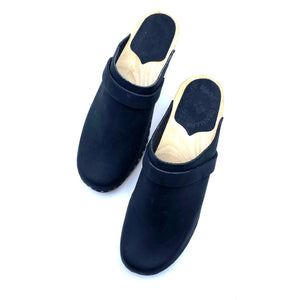 Maj High-heel Clogs | Premium Nubuck Black