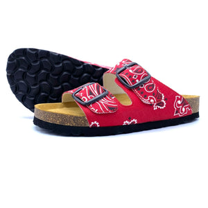 Thora 2-buckle Sandals | Original Red Bandana