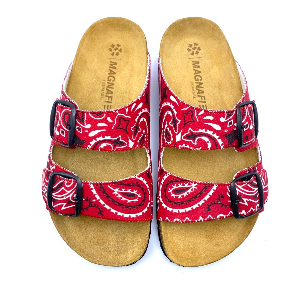 Thora 2-buckle Sandals | Original Red Bandana