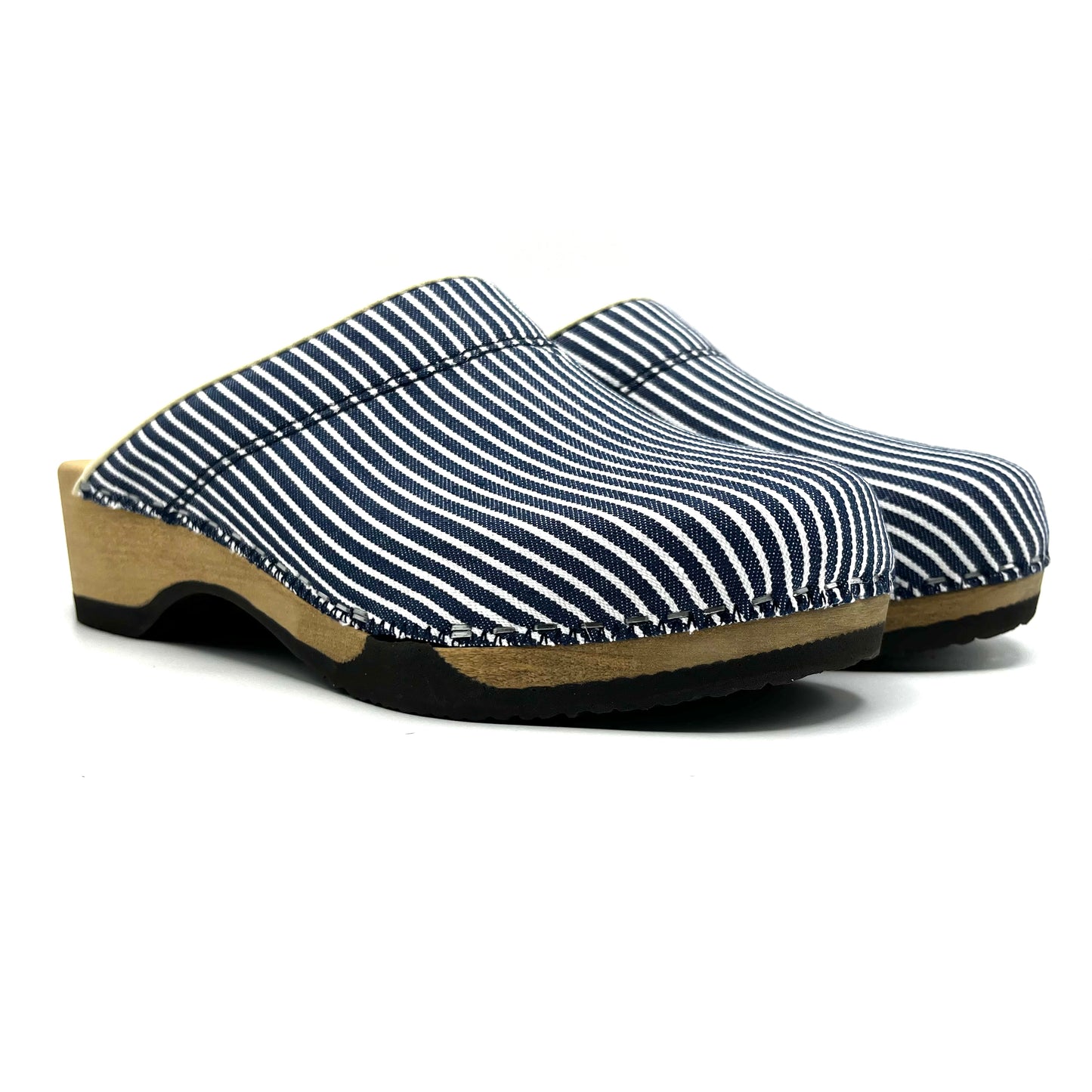 Embla Clogs | Indigo White Stripes