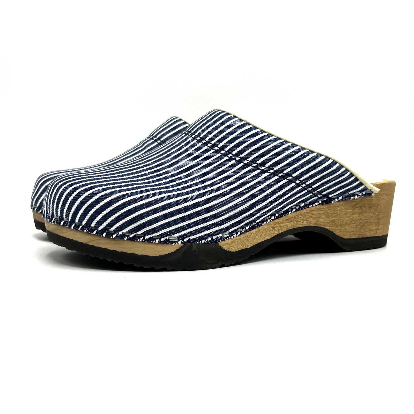 Embla Clogs | Indigo White Stripes