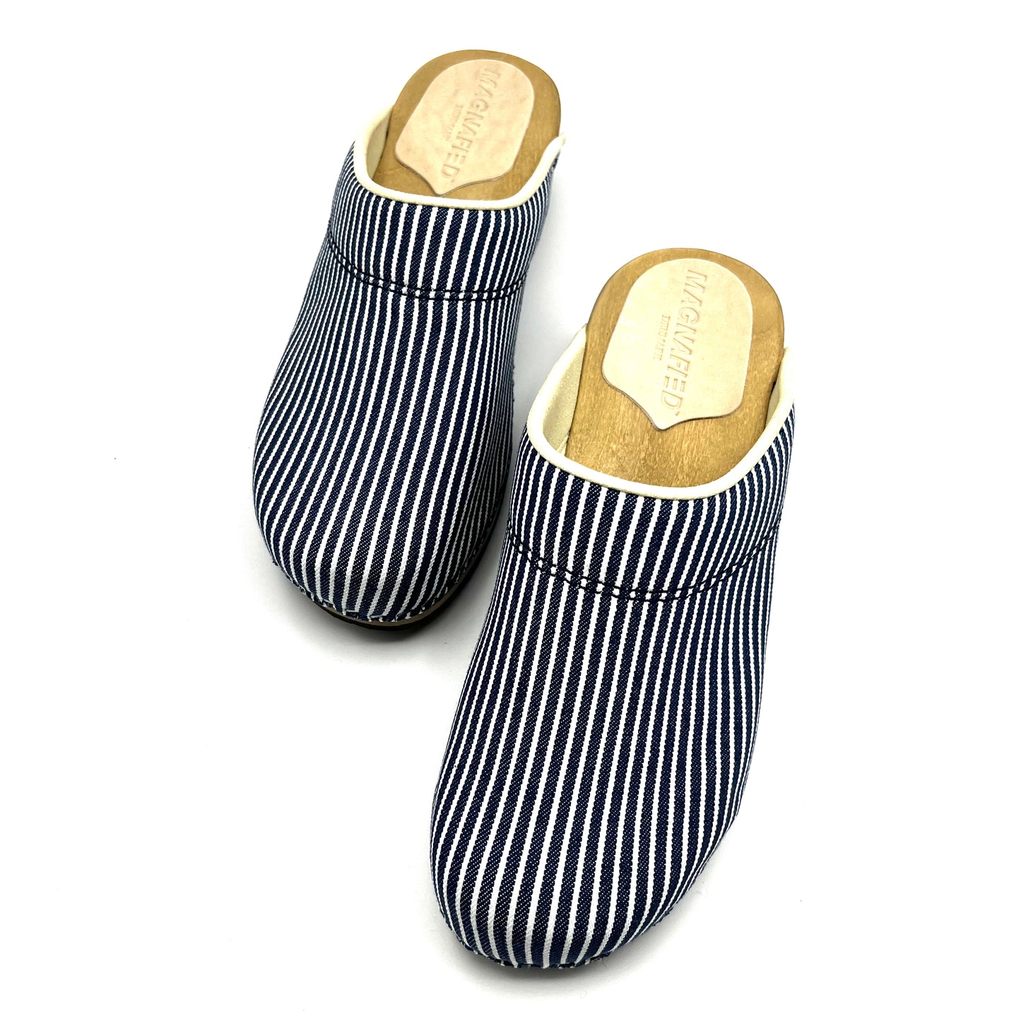 Embla Clogs | Indigo White Stripes