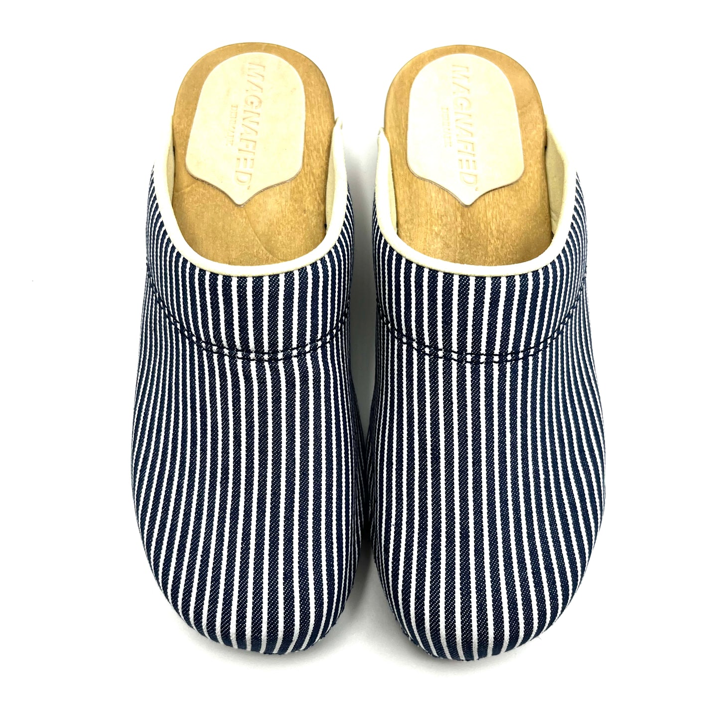 Embla Clogs | Indigo White Stripes