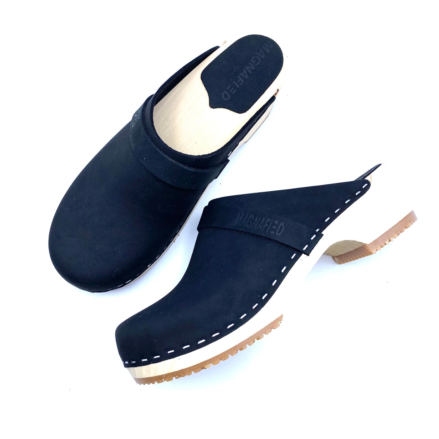 Freja Clogs | Black Premium Nubuck