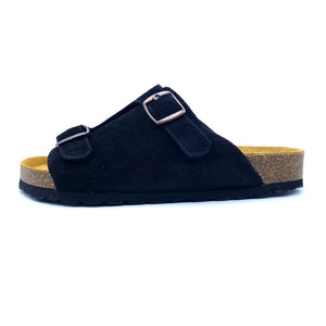 Oda Buckle Sandals | Premium Italian Suede Black