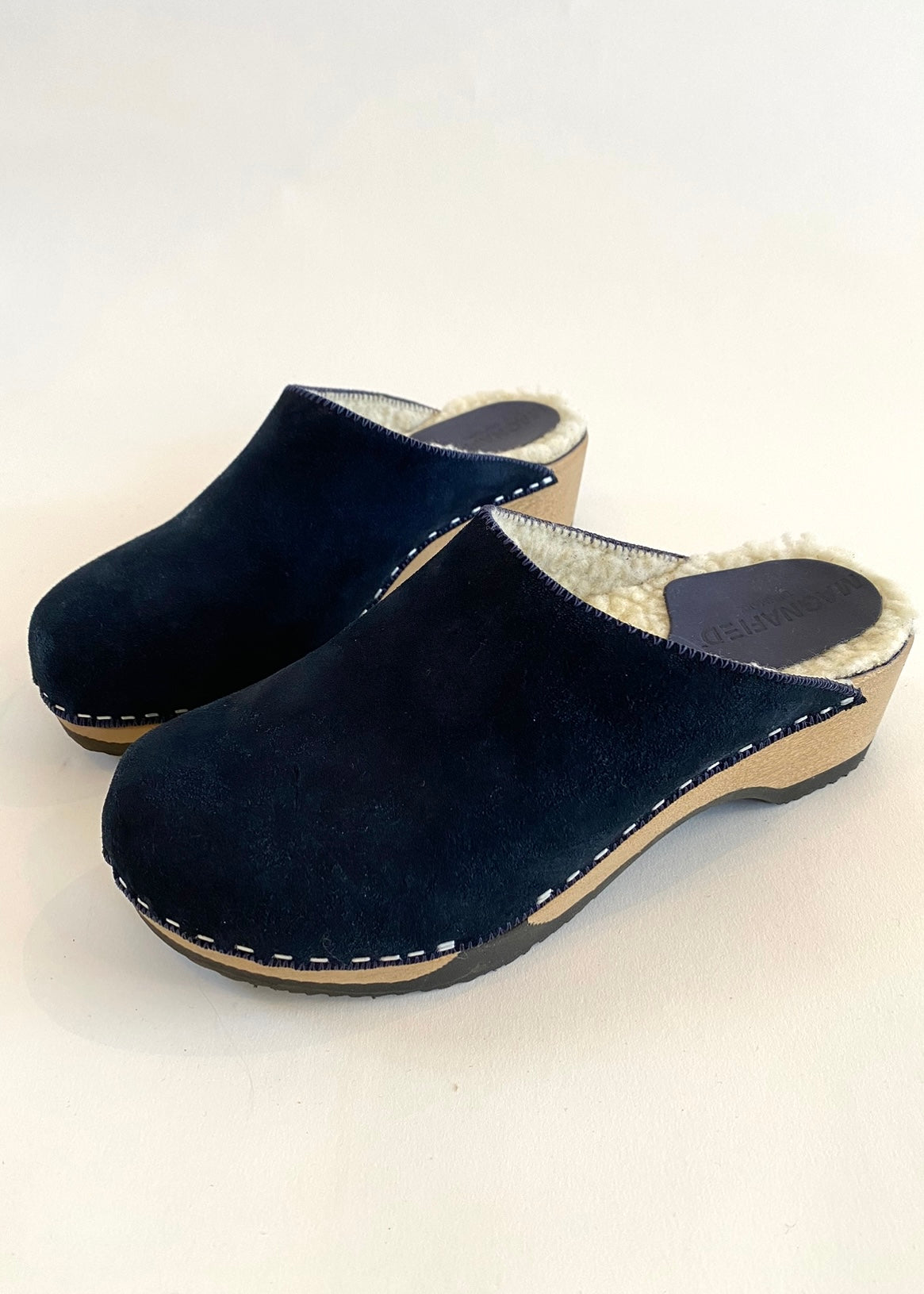 Embla Mules | Navy Shearling