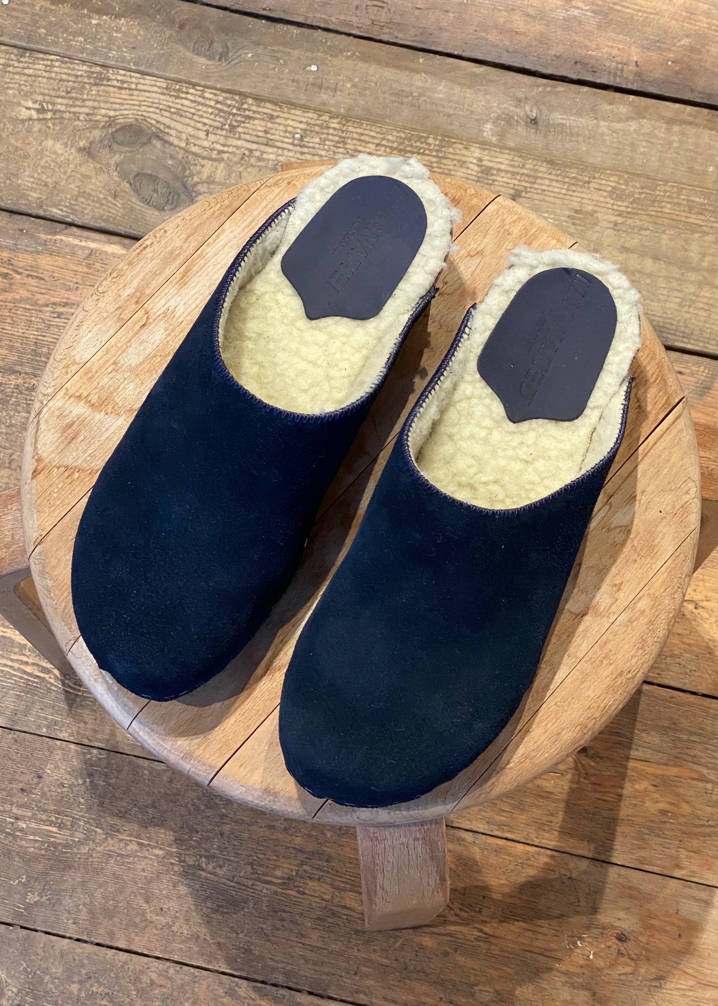 Embla Mules | Navy Shearling