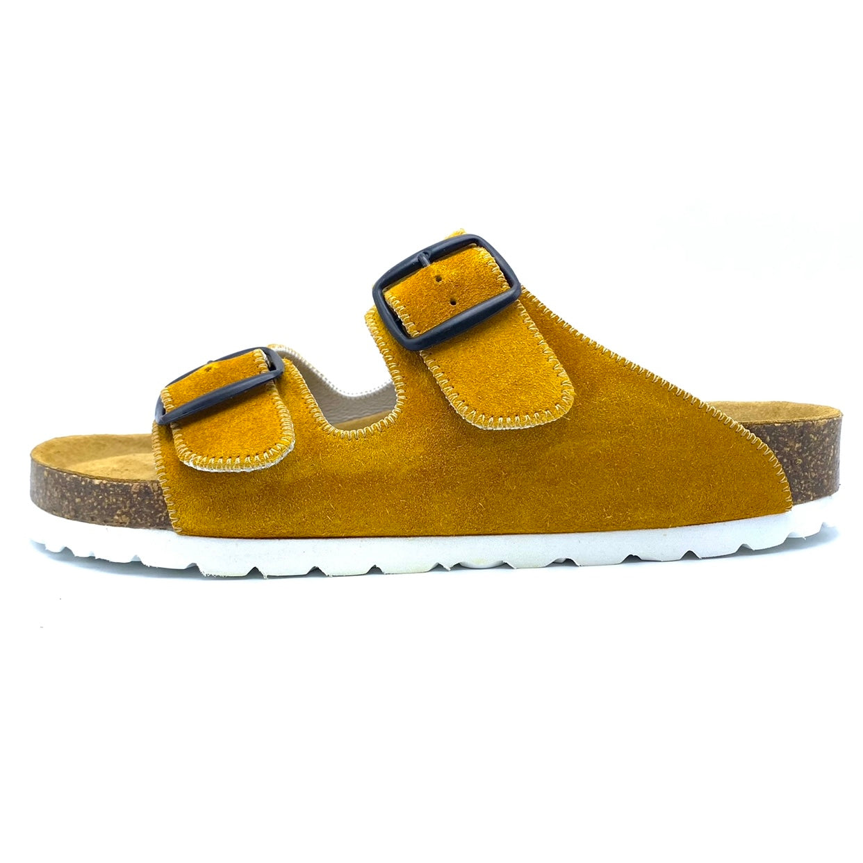 Thora 2-buckle Sandals | Premium Italian Suede Yellow