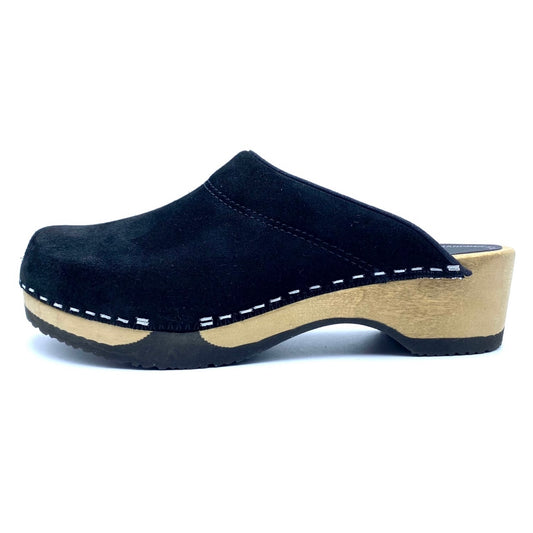 Embla Clogs | Premium Italian Suede Black