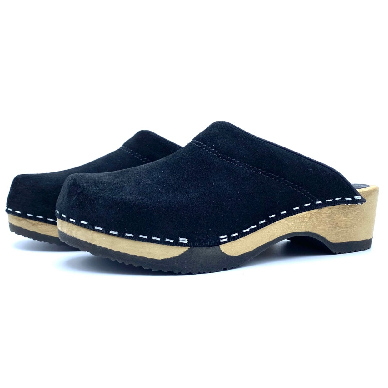 Embla Clogs | Premium Italian Suede Black