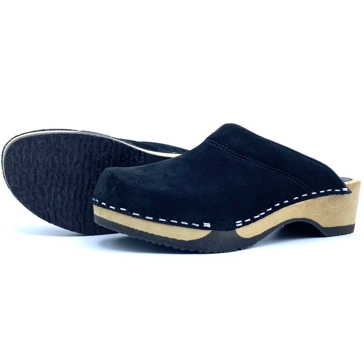 Embla Clogs | Premium Italian Suede Black