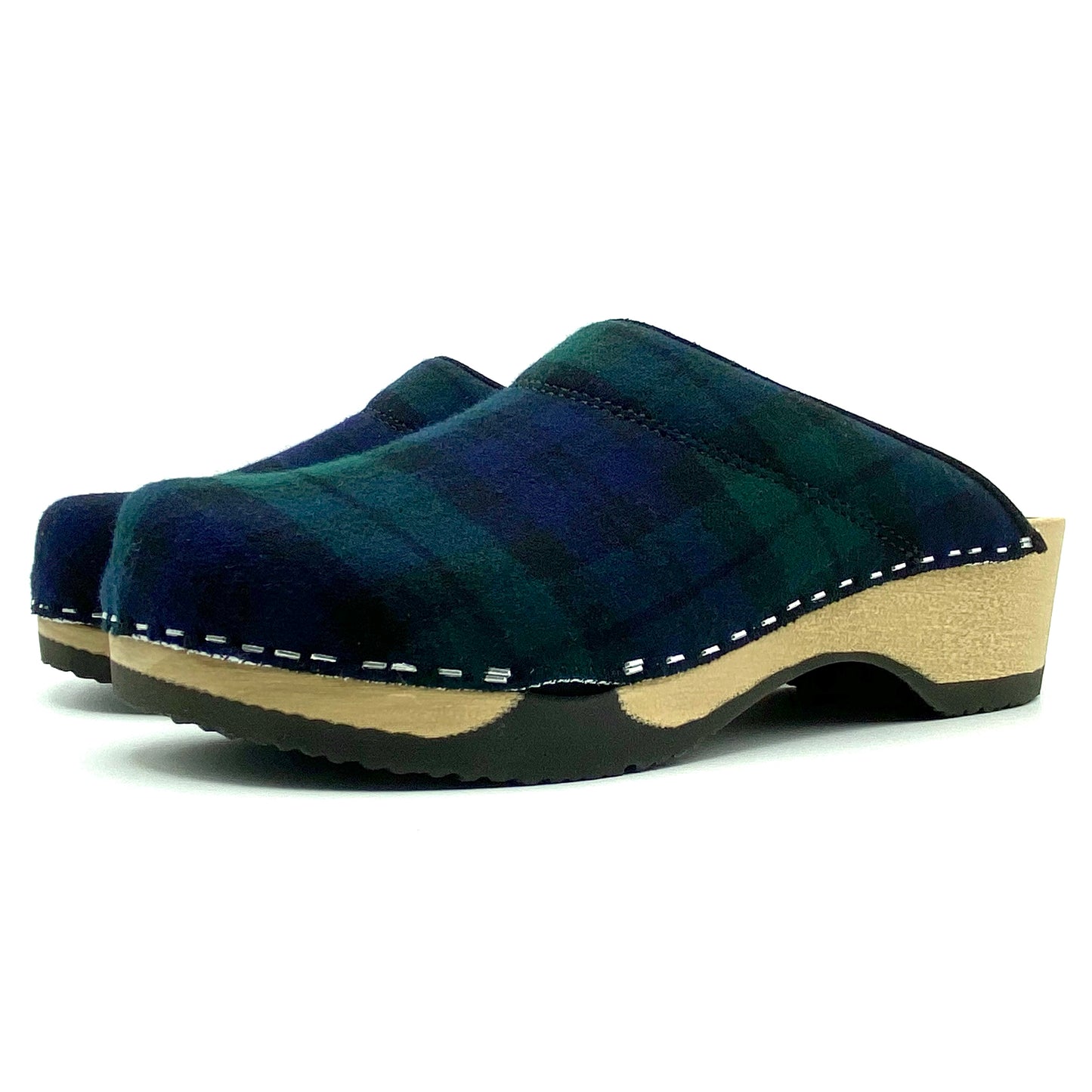 Embla Clogs | Black Watch Tartan pure Virgin Wool