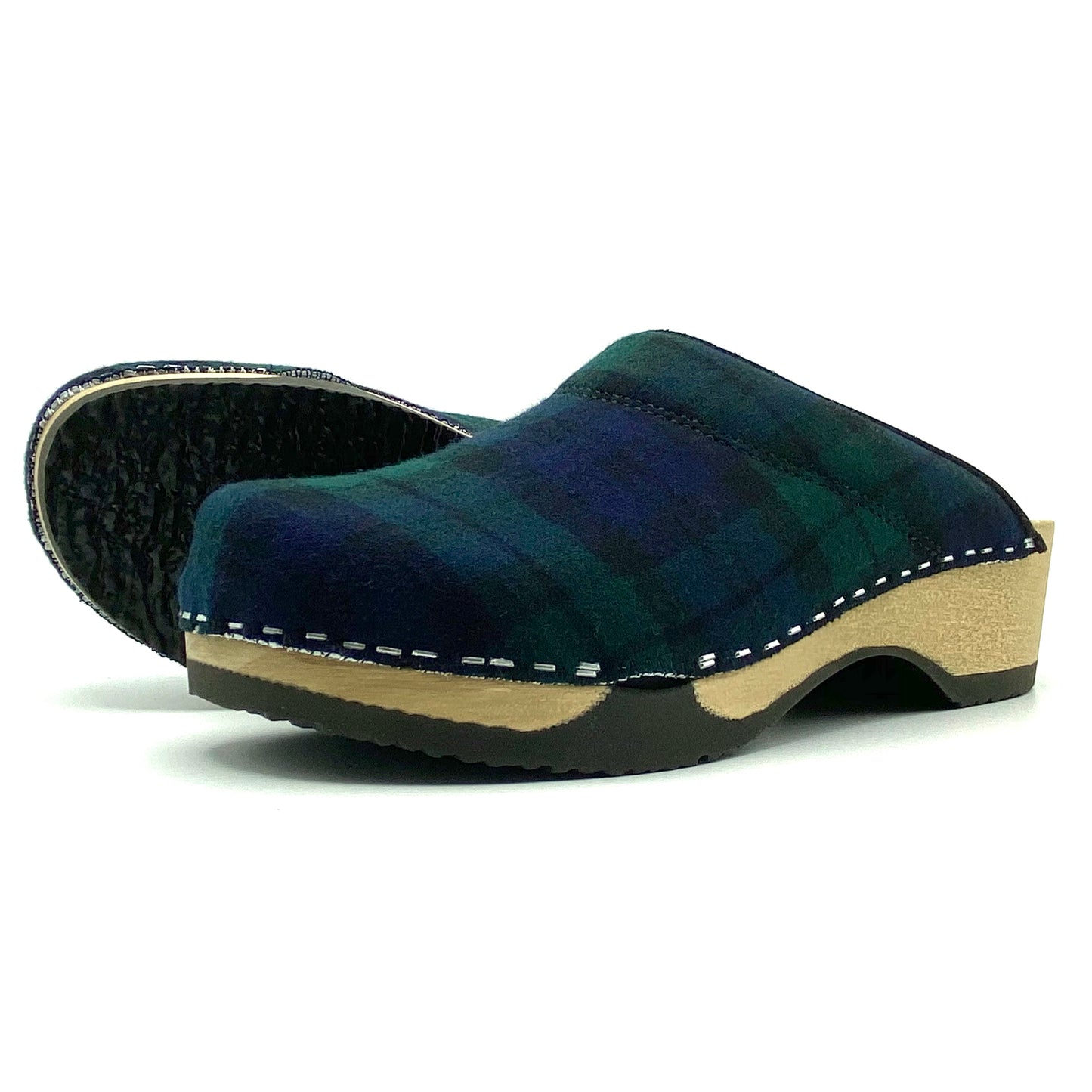 Embla Clogs | Black Watch Tartan pure Virgin Wool