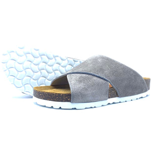 Una Cross-over Sandals | Premium Italian Suede Grey