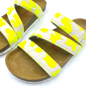 Torun 3-strap Velcro Sandals | Neon Yellow MagnafiedCamo - MAGNAFIED.COM