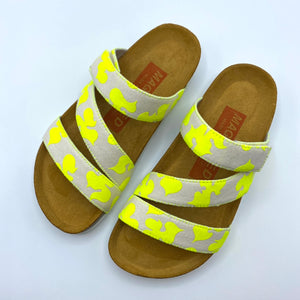 Torun 3-strap Velcro Sandals | Neon Yellow MagnafiedCamo